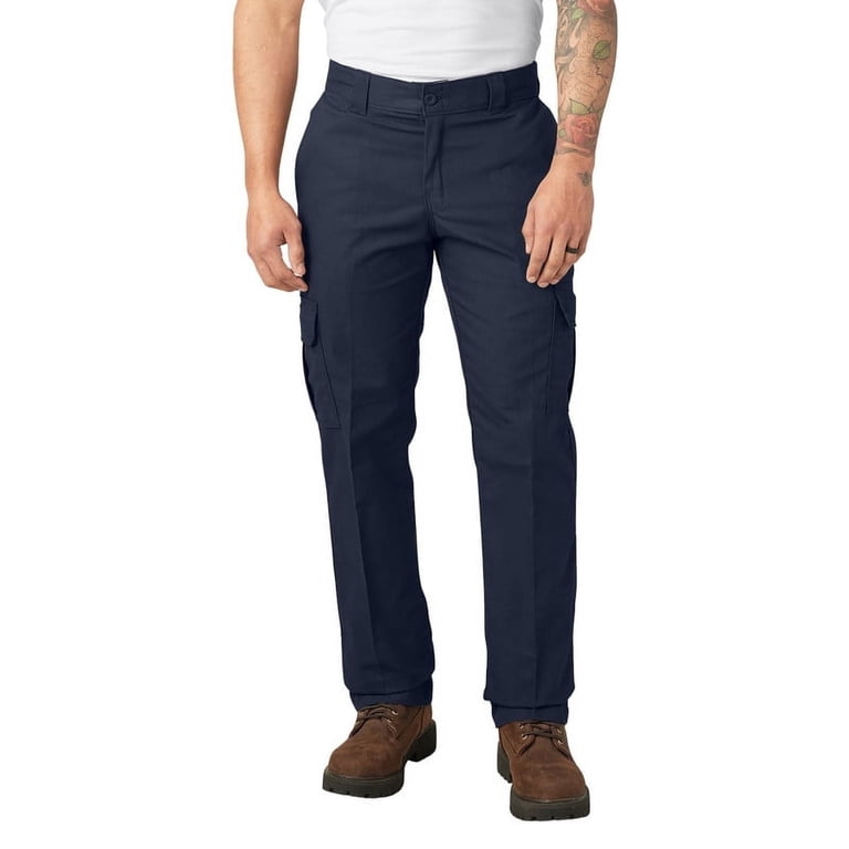 Dickies Mens Flex Regular Fit Cargo Pants, Straight Leg, Dark Navy