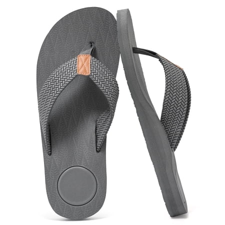 Mens Flip Flops Arch Support Comfortable Summer Beach Thong Sandals Yoga Foam Cushion Slip on Slippers