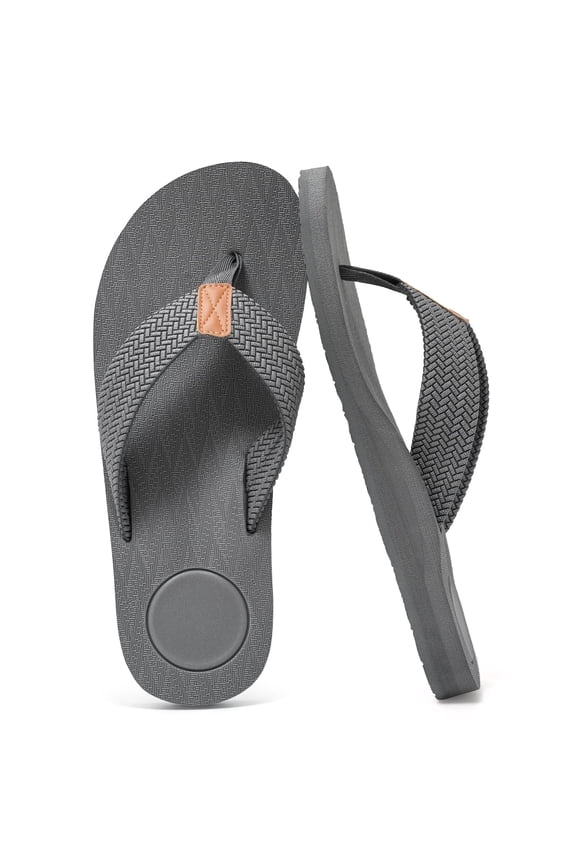 Mens Flip Flops Arch Support Comfortable Summer Beach Thong Sandals Yoga Foam Cushion Slip on Slippers