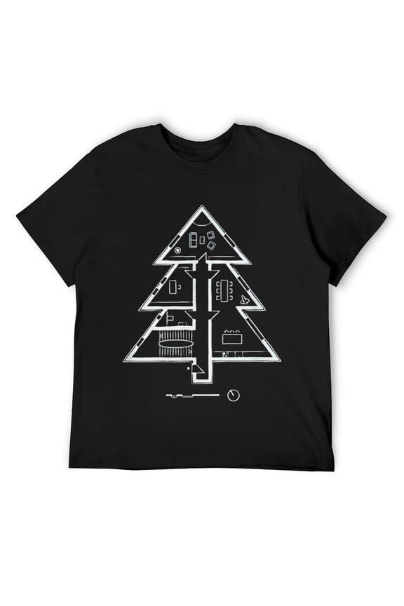 Mens Floorplan house tree architect funny grafic Art Design Gift T-Shirt Black