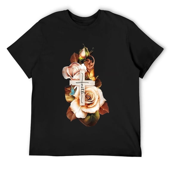 Mens Floral Christian Cross I Can Imagine Bible Verse Religious Sweatshirt Black