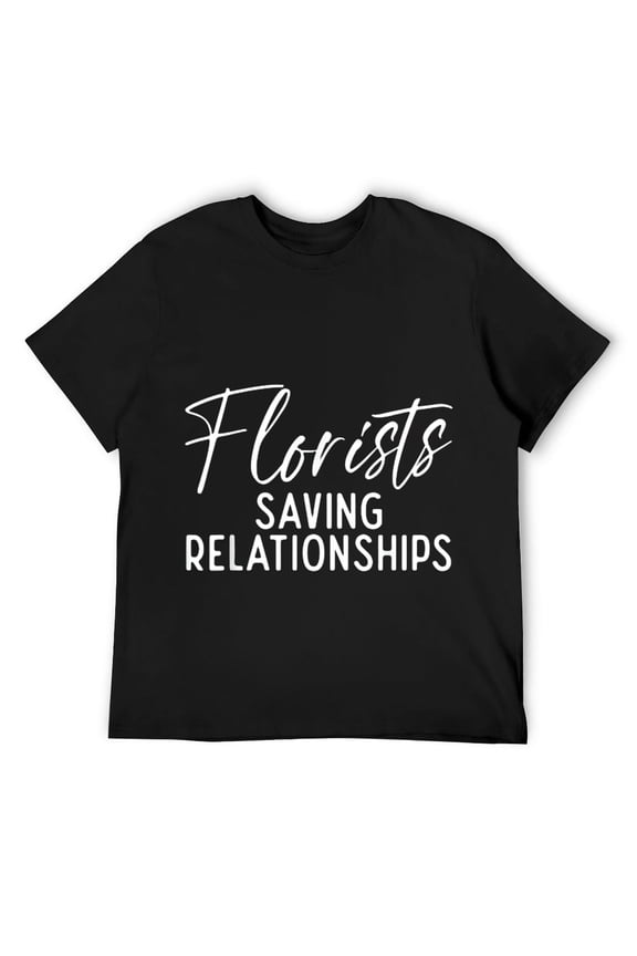 Mens Florists saving Relationships Floral Botanist Flower T-Shirt Black