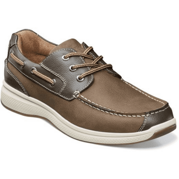 Florsheim Great Lakes Moc Toe Oxford Stone Crazy Horse w/ Milled