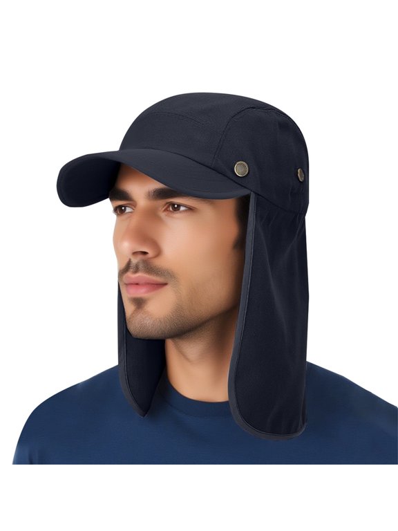 Mens Folda Uv Protection Sun Hat with Remova Neck Flap Outdoor Adventure Sun Cap for Fishing Hiking Safari Fishing Hat Outdoor Climbing Sun Hat Protecting Anti Shoulder Cape Hat