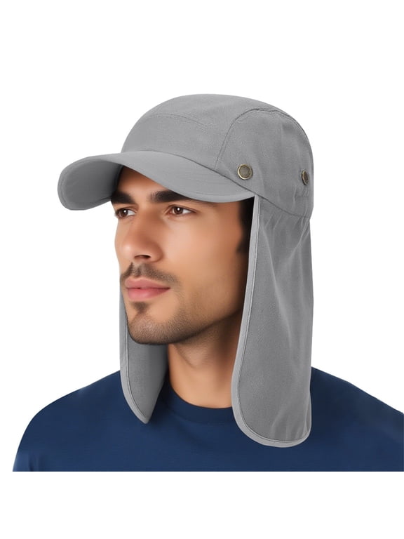 Mens Folda Uv Protection Sun Hat with Remova Neck Flap Outdoor Adventure Sun Cap for Fishing Hiking Safari Fishing Hat Outdoor Climbing Sun Hat Protecting Anti Shoulder Cape Hat