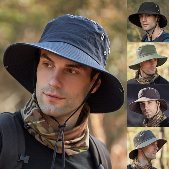 Mens Foldable Fisherman Cap Summer Outdoor Sun Protection Breathable Design