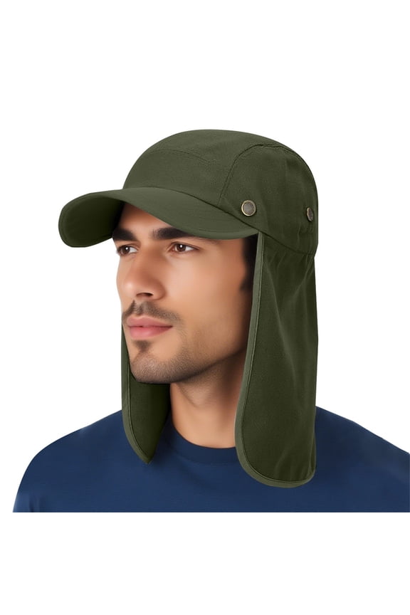 Mens Foldable Uv Protection Sun Hat with Removable Neck Flap Outdoor Adventure Sun Cap for Fishing Hiking Safari Fishing Hat Outdoor Climbing Sun Hat Protecting Anti Shoulder Cape Hat