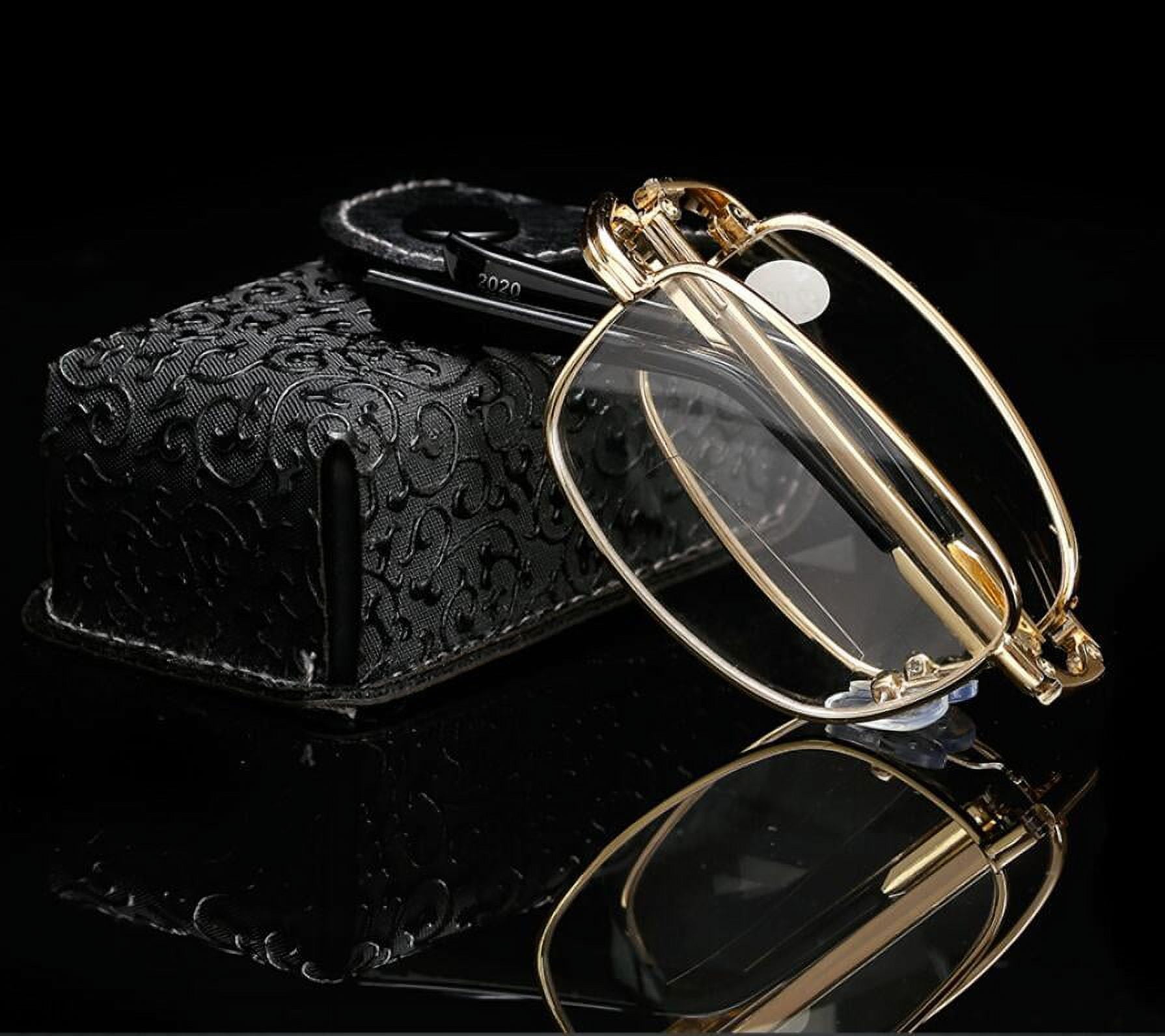 Mens Folding Bifocal Reading Glasses Vintage Classic Readers Metal