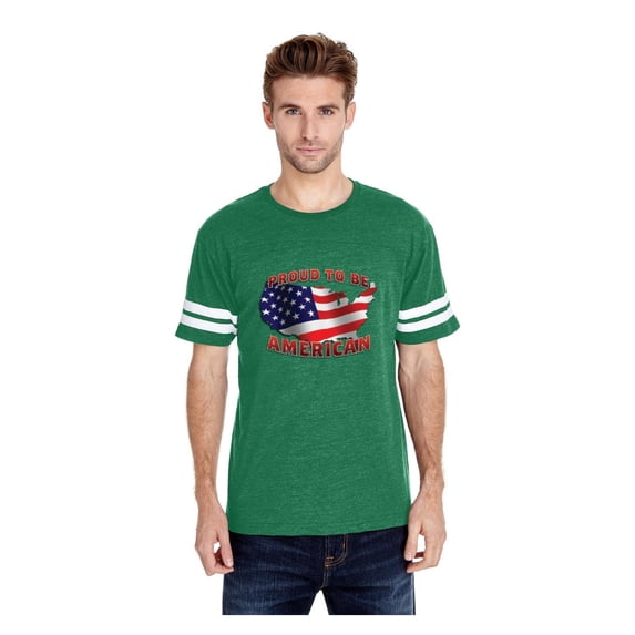 Mens Football Fine Jersey T-shirts - American Proud To Be US Flag