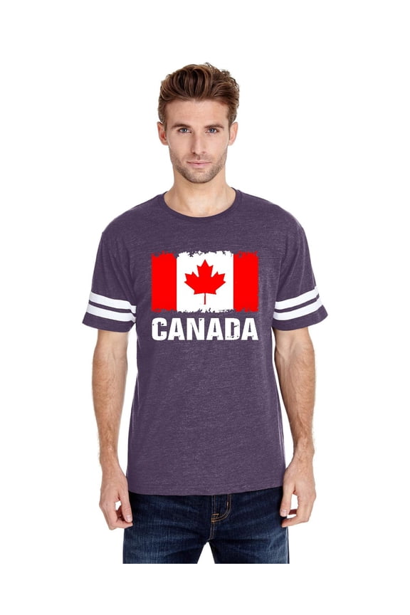 Mens Football Fine Jersey T-shirts - Canada Flag