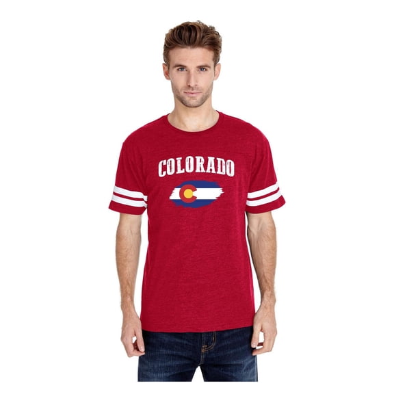 Mens Football Fine Jersey T-shirts - Colorado Flag