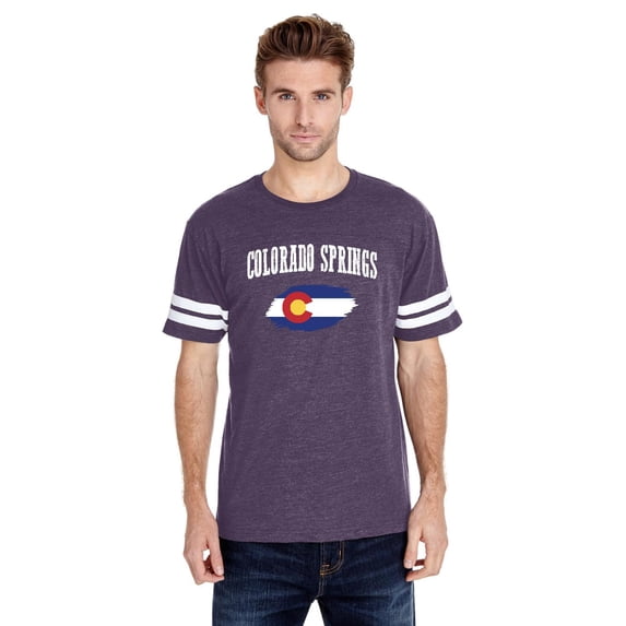 Mens Football Fine Jersey T-shirts - Colorado Springs
