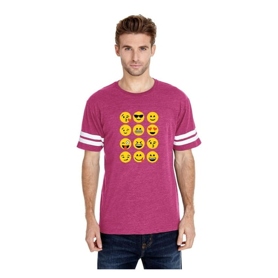 Mens Football Fine Jersey T-shirts - Emoji Group