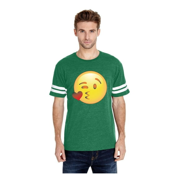 Mens Football Fine Jersey T-shirts - Emoji Winky Face