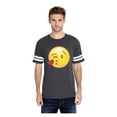 thumbnail image 1 of Mens Football Fine Jersey T-shirts - Emoji Winky Face, 1 of 5