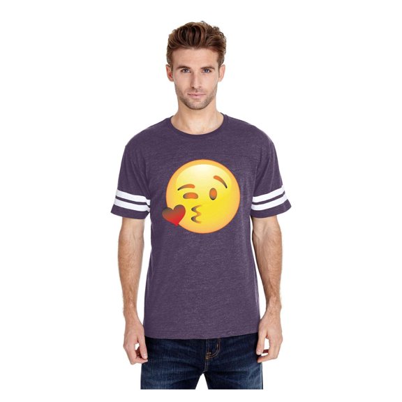 Mens Football Fine Jersey T-shirts - Emoji Winky Face