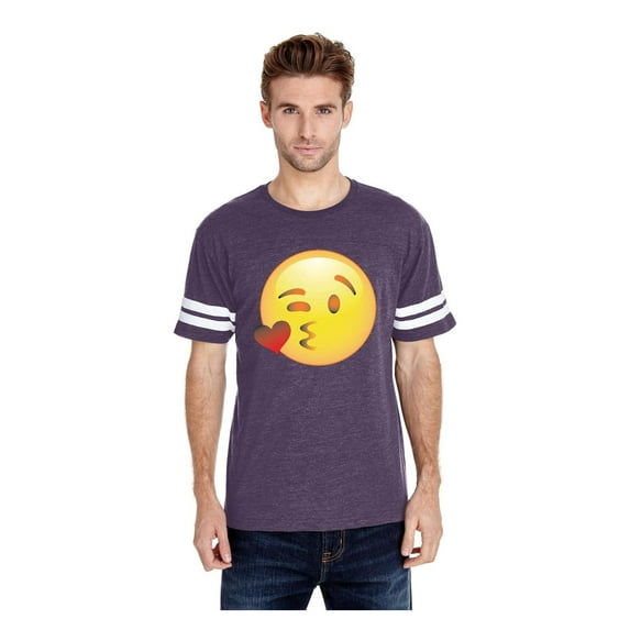 Mens Football Fine Jersey T-shirts - Emoji Winky Face