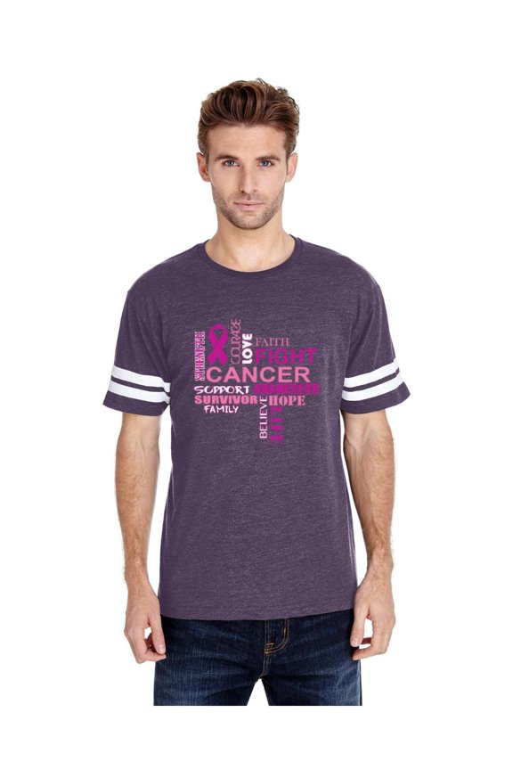 Mens Football Fine Jersey T-shirts - Fight Breast Cancer