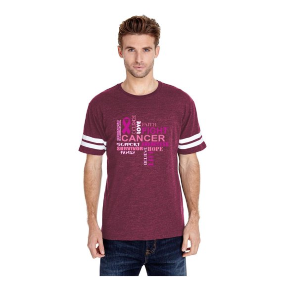 Mens Football Fine Jersey T-shirts - Fight Breast Cancer