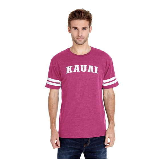 Mens Football Fine Jersey T-shirts - Kauai Hawaii