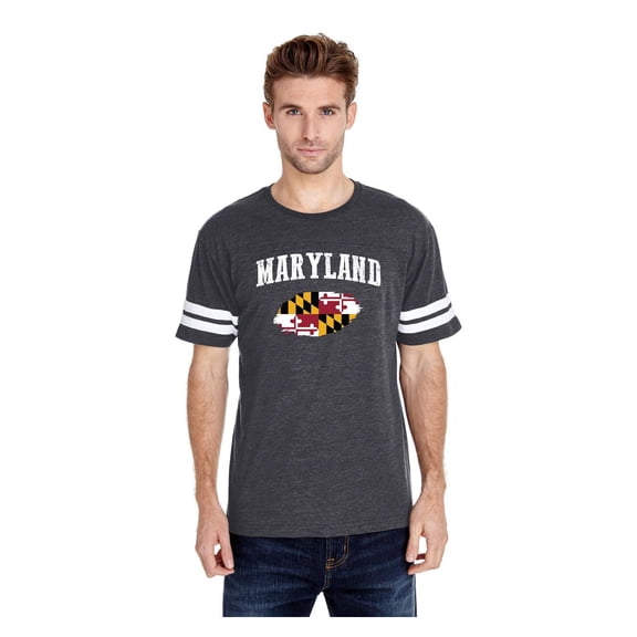 Mens Football Fine Jersey T-shirts - Maryland Flag