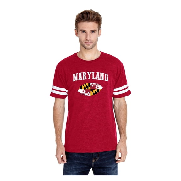 Mens Football Fine Jersey T-shirts - Maryland Flag
