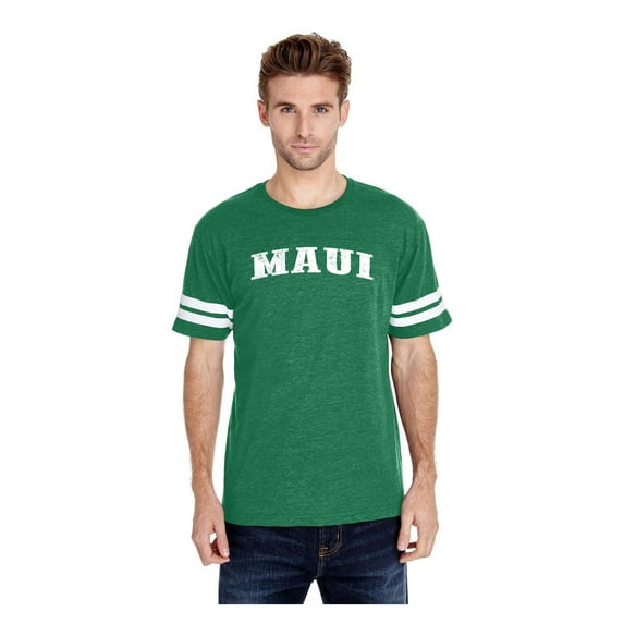 Mens Football Fine Jersey T-shirts - Maui Hawaii