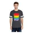 thumbnail image 1 of Mens Football Fine Jersey T-shirts - Rainbow Pride, 1 of 5