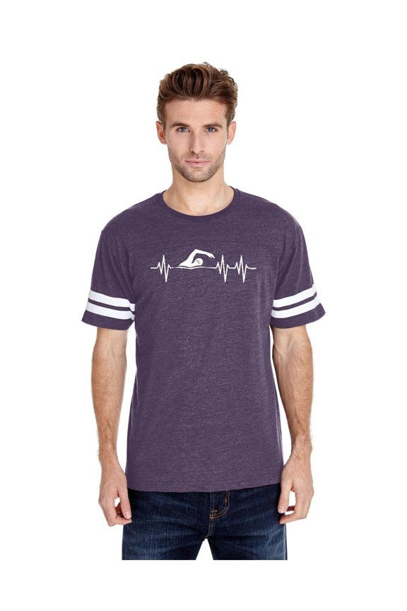 Mens Football Fine Jersey T-shirts - Swimming Swimmer