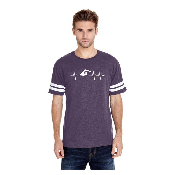 Mens Football Fine Jersey T-shirts - Swimming Swimmer