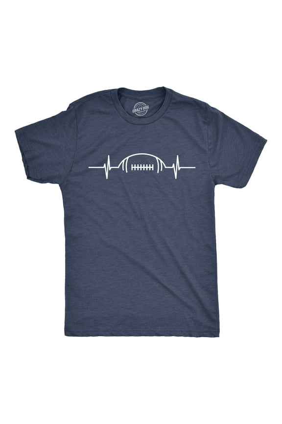 Mens Football Heart Rate T Shirt Funny Sunday Gameday Tee Graphic Tees