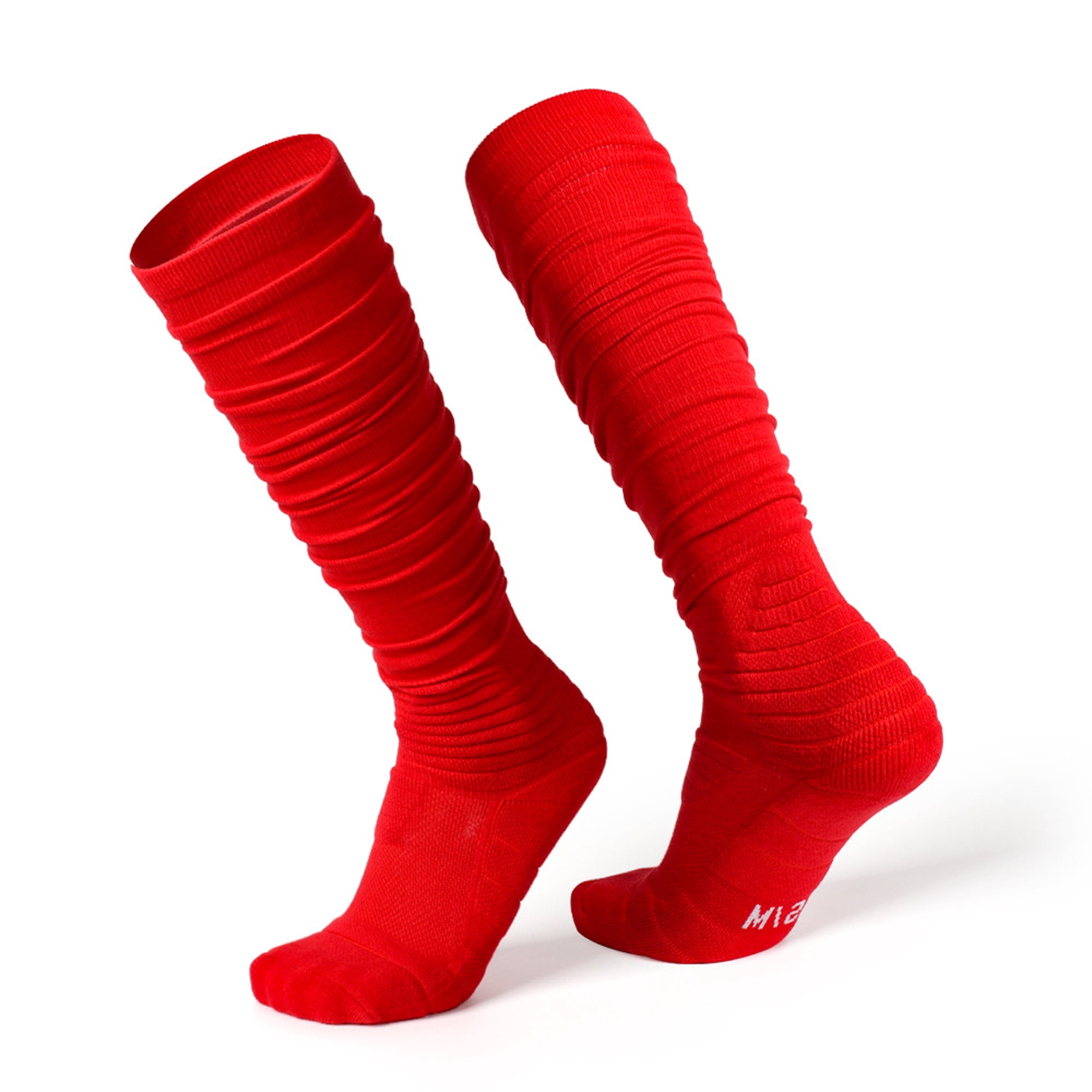 Mens Football Long Socks Over Knee Soft Warm Solid Color Team Soccer