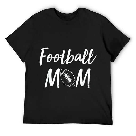 Mens Football Mom Leopard Football Love Football Player T-Shirt Black