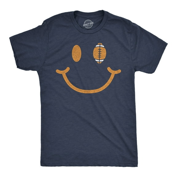 Mens Football Smiling Face Funny T Shirt Sports Graphic Tee for Men Graphic Tees