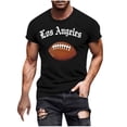 thumbnail image 1 of Mens Football T-Shirts Short Sleeve Rugby Printed Graphic Tees Summer Top Crewneck Casual Sport Funny Tshirts (4XL, Black #A), 1 of 5