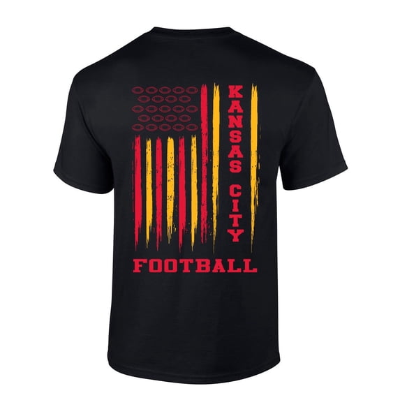 Mens Football Tshirt Football American Flag Team Color Short Sleeve T-shirt-Kansas-medium