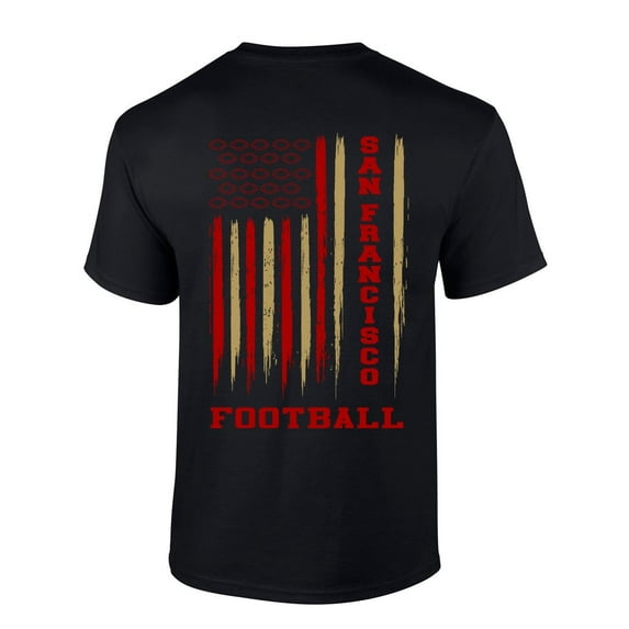 Mens Football Tshirt Football American Flag Team Color Short Sleeve T-shirt-San Francisco-xxl