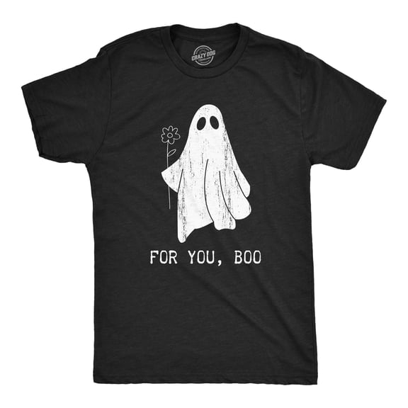 Mens for You Boo T Shirt Funny Halloween Bedsheet Ghost Flower Joke Tee for Guys Graphic Tees