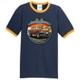 thumbnail image 1 of Mens Ford '57 Gasser 1957 100% Cotton Ringer Tee Shirt, 2XL Navy/Gold, 1 of 5