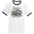 thumbnail image 1 of Mens Ford Bronco Enjoy the Ride 100% Cotton Ringer Tee Shirt, Large White/Navy, 1 of 5
