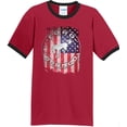 thumbnail image 1 of Mens Ford Bronco Truck Flag 100% Cotton Ringer Tee Shirt, 2XL Red/Black, 1 of 5