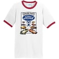 thumbnail image 1 of Mens Ford Genuine Parts V8 100% Cotton Ringer Tee Shirt, 3XL White/Red, 1 of 5