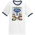 thumbnail image 1 of Mens Ford Genuine Parts V8 100% Cotton Ringer Tee Shirt, Small White/Navy, 1 of 5