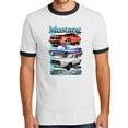 thumbnail image 1 of Mens Ford Mustang Classics 100% Cotton Ringer Tee Shirt, 3XL White/Black, 1 of 5