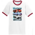 thumbnail image 1 of Mens Ford Mustang Classics 100% Cotton Ringer Tee Shirt, Large White/Red, 1 of 5