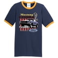 thumbnail image 1 of Mens Ford Mustang Cobra Performance 100% Cotton Ringer Tee Shirt, Small Navy/Gold, 1 of 5