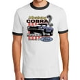 thumbnail image 1 of Mens Ford Mustang Cobra Performance 100% Cotton Ringer Tee Shirt, Small White/Black, 1 of 5