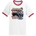 thumbnail image 1 of Mens Ford Mustang Cobra Performance 100% Cotton Ringer Tee Shirt, XL White/Red, 1 of 5