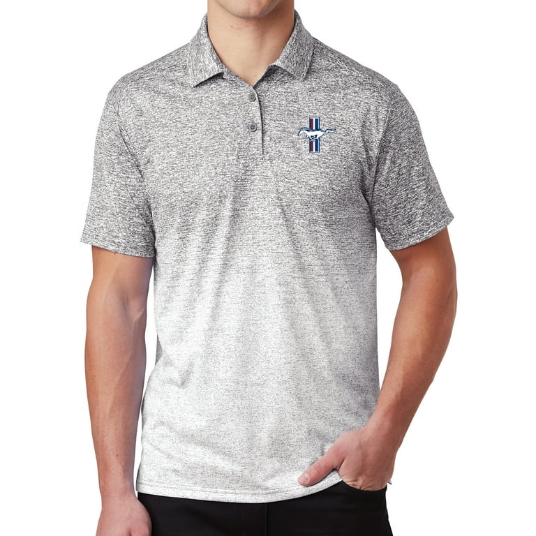 Buy Cool Shirts Mens Ford Mustang GT Crest Polo Shirt White Graphite 2XL Men s Beige