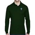 thumbnail image 1 of Mens Ford Mustang GT Legend Lives Long Sleeve Polo Shirt - Forest, Medium, 1 of 1